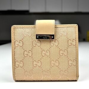 Gucci GG Canvas Beige Bi fold Wallet
